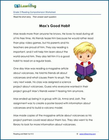 Grade 3 Children's Stories & Reading Worksheets .
